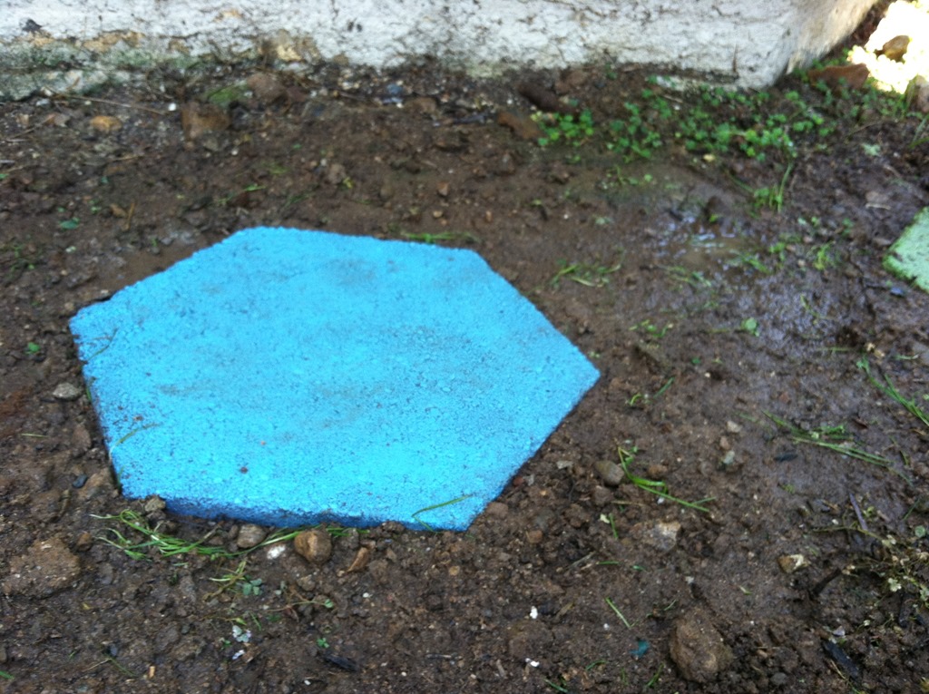 Spray Painted Stepping Stones